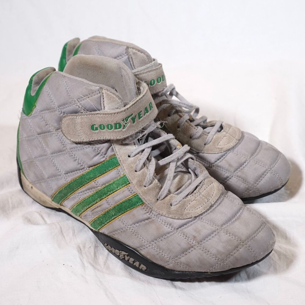 Adidas Goodyear Quilt Racing Shoes Green Men’s Size 8.5 2004 Vintage RARE